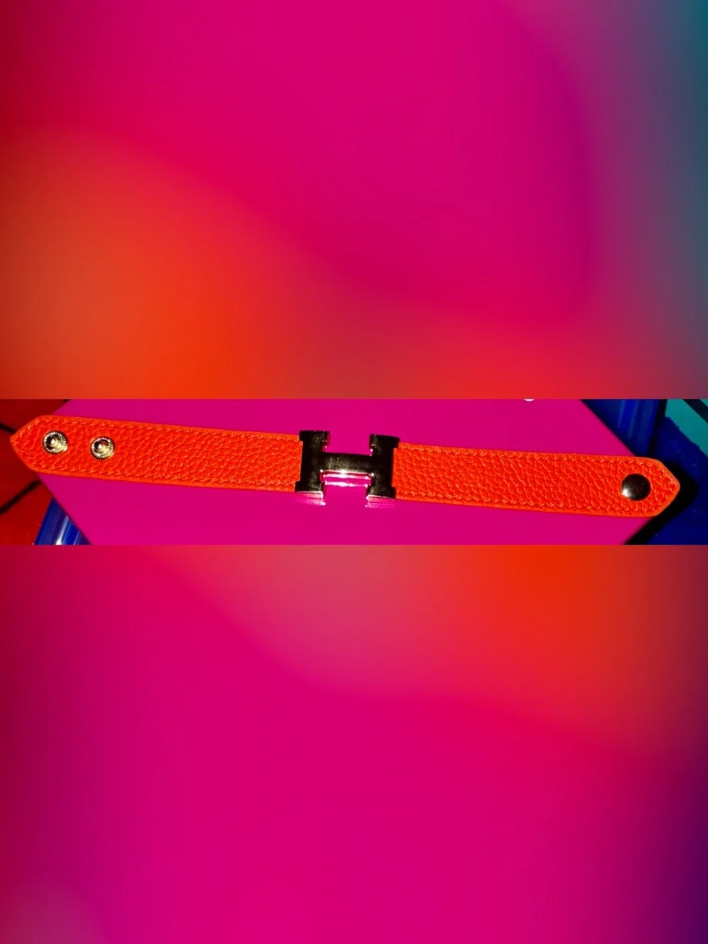 New ! Gold H Buckle Orange fashion Bracelet